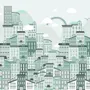 Monochrome City View Wallpaper Mural