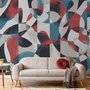 Moderne Abstrakte Kunst mit Retro Bunter Geometrischer Fototapete