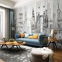 Watercolor City Famous Place Wallpaper Mural
