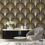 Modern Eau De Nil Art Deco Gold Lines Wallpaper Mural