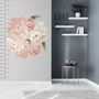 Pink Peony Floral Bouqets with Green Leaves Wall Decal Sticker