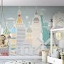 Kids Landmark Buildings Wallpaper Mural