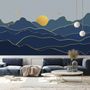 Gold Look Landscape Sunrise Sunset Wallpaper Mural