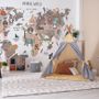 World Map with Cartoon Animals  Kids Wallpaper Mural
