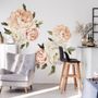 Orange White Peony Floral Boquets Wall Decal Sticker
