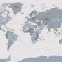 White and Purple Political World Map Wallpaper Mural