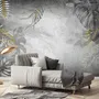 Monochrome Grunge Blatt mit Splash Fototapete