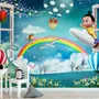 Cartoon Boo Monsters and Hot Air Balloon Wallpaper Mural