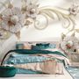 3D Look Pearl Daisy Floral Wallpaper Mural