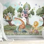 Kids Forest Animals with Treehouse Wallpaper Mural