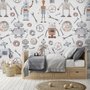 Kids Watercolor Robot Wallpaper Mural