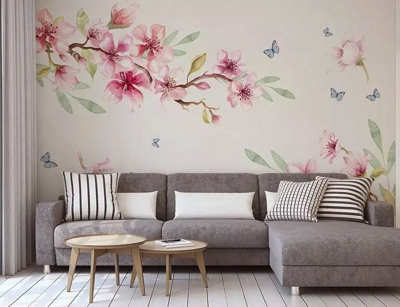 Pink Cherry Blossom Wallpaper Mural