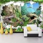 3D Look Drachen und Dinosaurier Fototapete