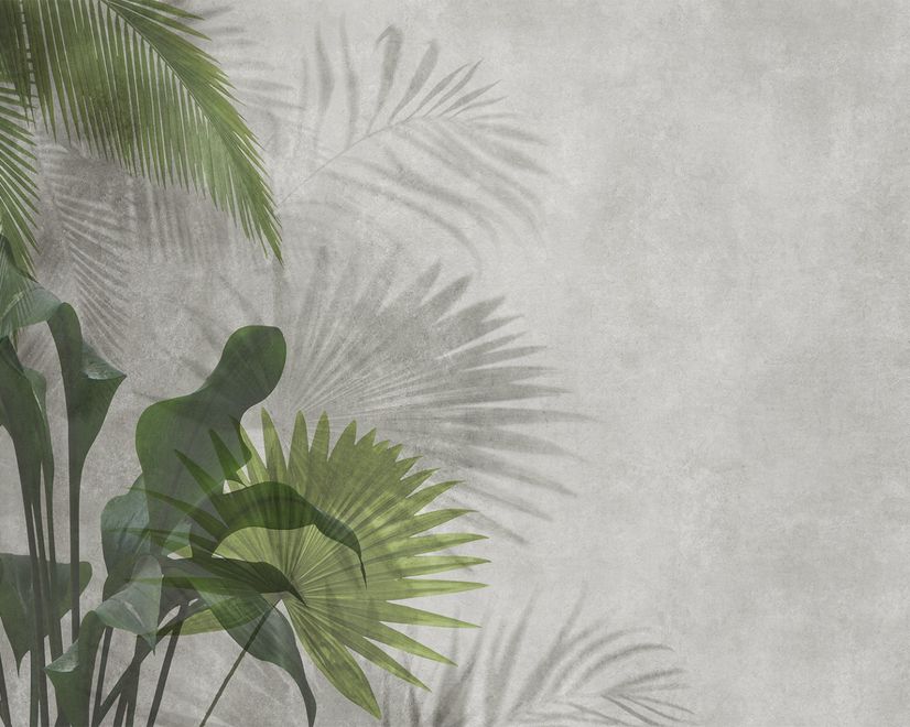 Tropical Green Palm Leaves Wallpaper Mural