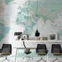 Papier peint panoramique de la carte du monde politique verte