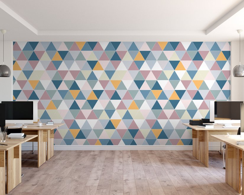 Geometric Style Colorful Triangle Wallpaper Mural