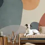 Abstract Geometric Shapes Paintbrush Art Wallpaper Mural