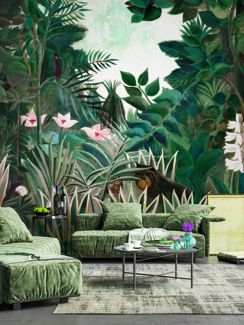 Exotic Forest Painting Landscape Wallpaper Mural