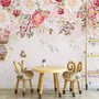 Pink Flowers and Butterflies Wallpaper Mural