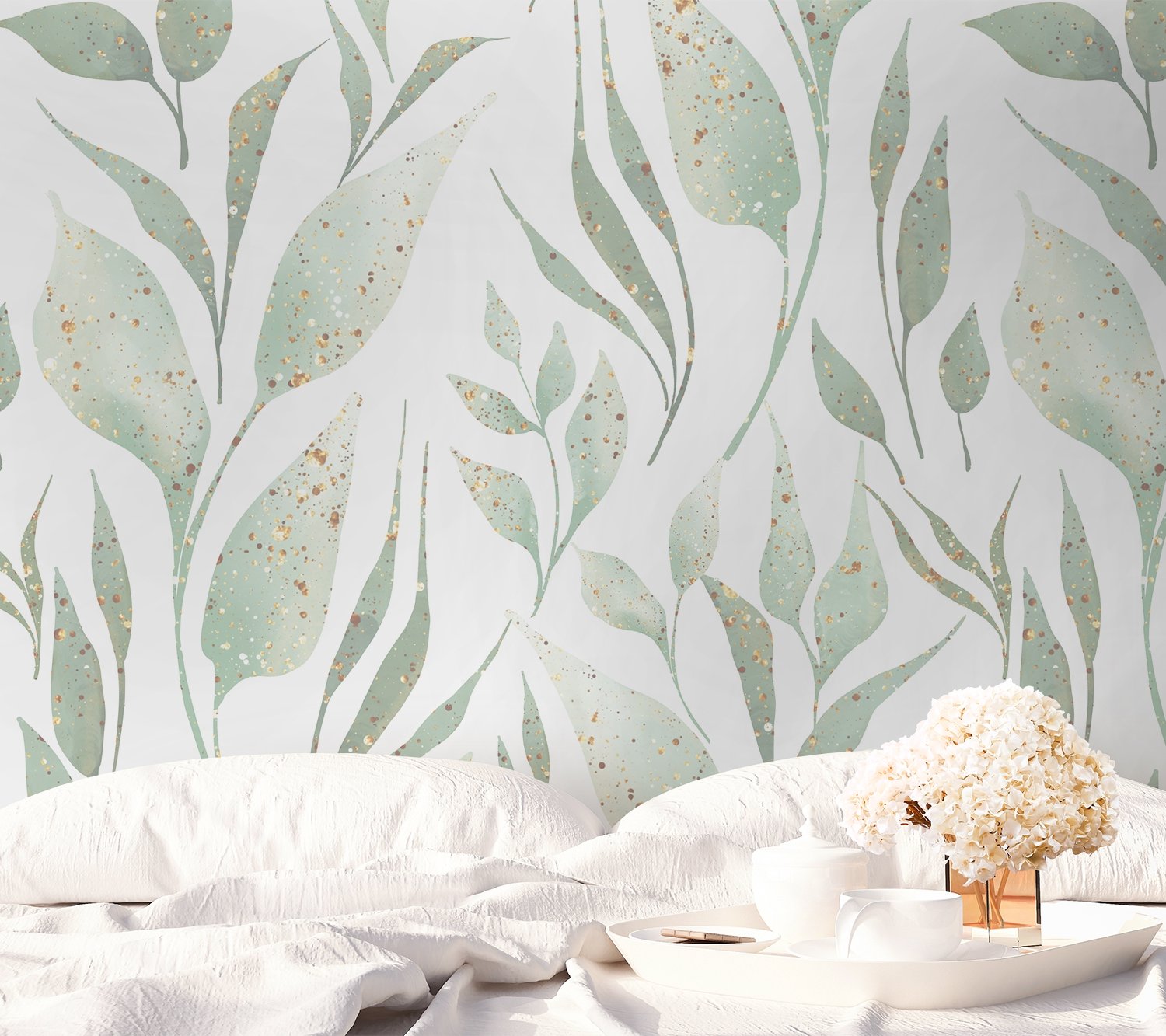Sparkle Leaf Wallpaper Mural - Peel and Stick