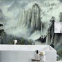 Nebelige Chinesische Berglandschaft und Wasserfälle Fototapete