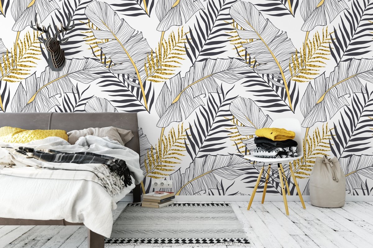 Tropical Leaf Wallpaper Mural - Peel and Stick