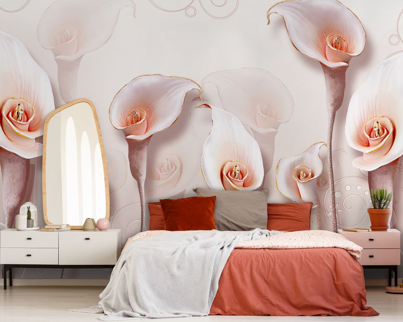Elegant Calla Lily 3D Floral Wallpaper Mural