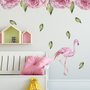 Stickers muraux fleurs et flamants roses - Pivoine