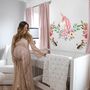 Kids Pink Unicorn with Colorful Florals Wall Decal Sticker