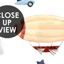 Kids Vintage Hot Air Balloon and Aircraft Pattern Wallpaper Mural
