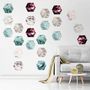 Geometric Marble Style Honeycomb Wall Decal Sticker