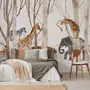 Watercolor Wild Animals Wallpaper Mural