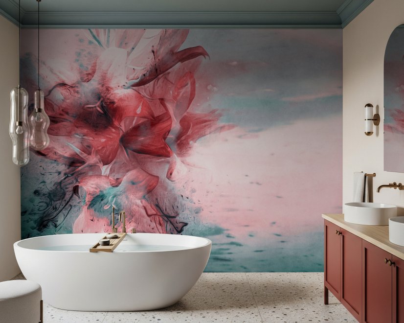 Abstract Lily Wallpaper Mural