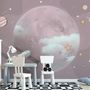 Cartoon Planets and Starry Space Wallpaper Mural