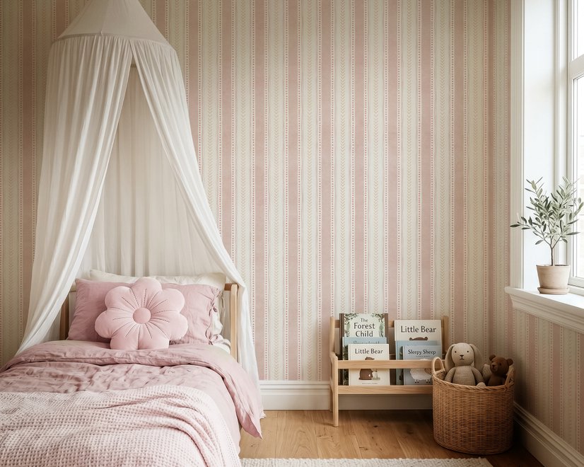 Playful Nursery Stripe Lines Wallpaper Mural