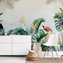 Papier peint panoramique des toucans et de la forêt tropicale