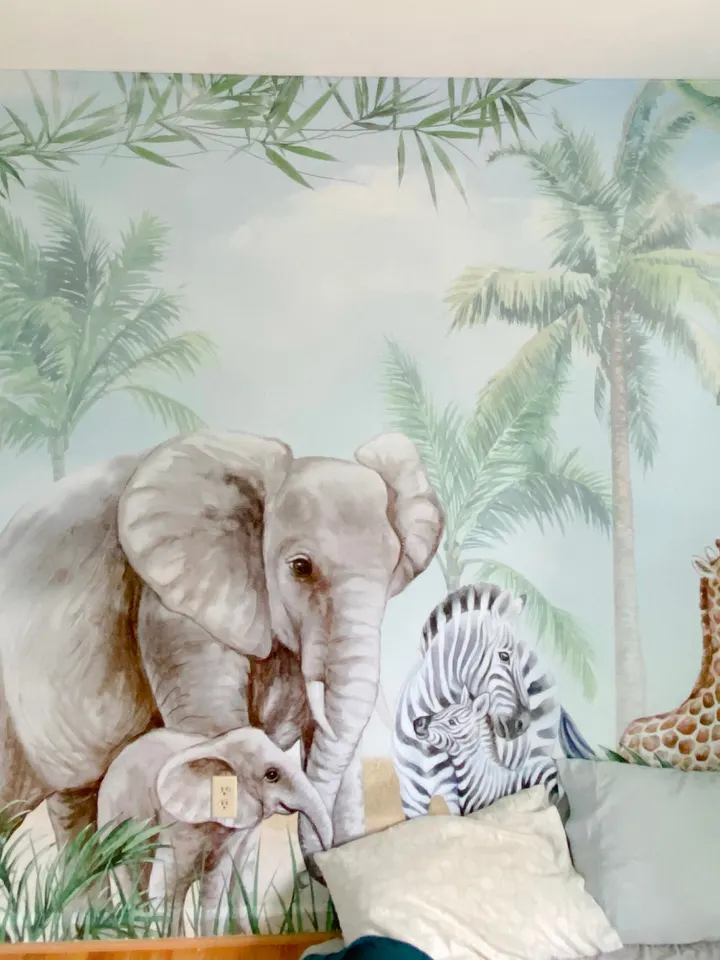 Kids Safari Animals with Cub Wallpaper Mural