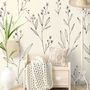 Minimal and Modern Field Plants Art Wallpaper Mural