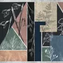 Papier peint panoramique art floral abstrait