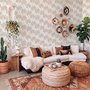 Muted sandy taupe palm trees and pale foliage on a creamy ivory ground tropical wallpaper