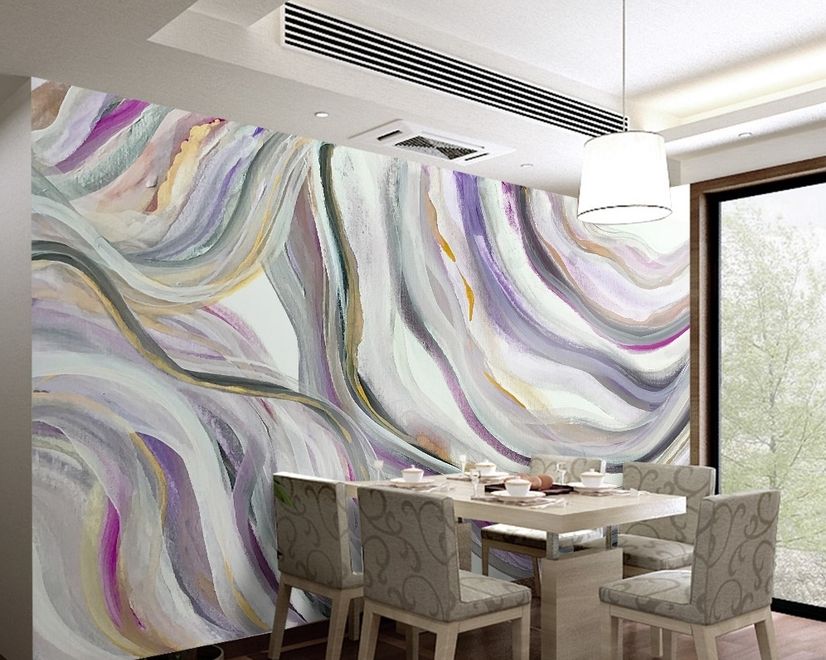 Watercolor Abstract Lines Wallpaper Mural
