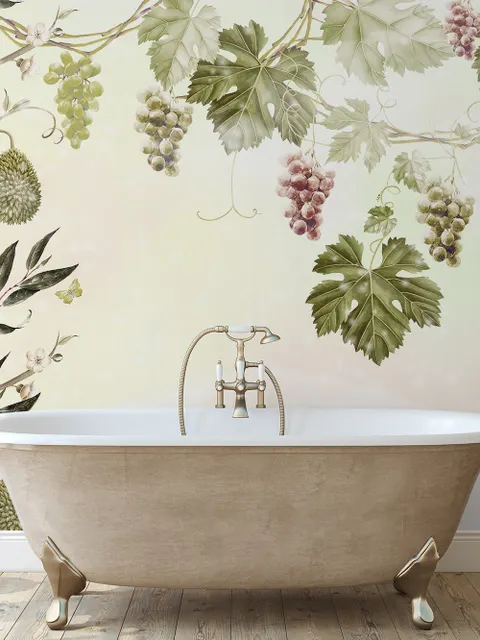 Soft Tropical Grape Trees and Durian Fruits Wallpaper Mural