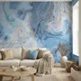 Turquoise Wave Pattern Wallpaper Mural