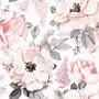 Kids Nursery Floral Pink Rose Pattern Wallpaper Mural