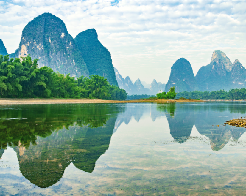 Forest Lake Landscape with Mountains Wallpaper Mural