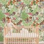 Papier peint panoramique aquarelle mignons enfants animaux dans la forêt