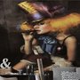 Papier peint panoramique fille clown au cigare