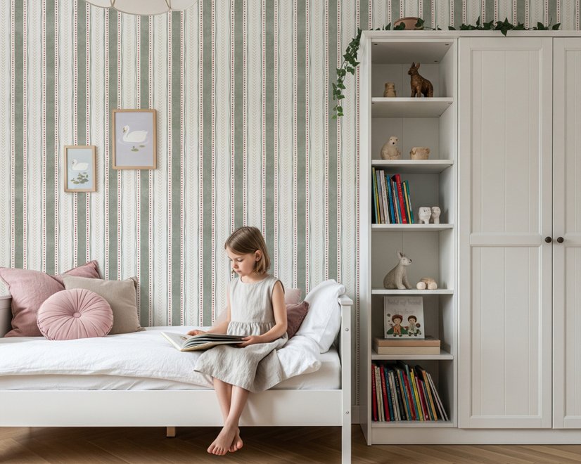 Playful Nursery Stripe Lines Wallpaper Mural