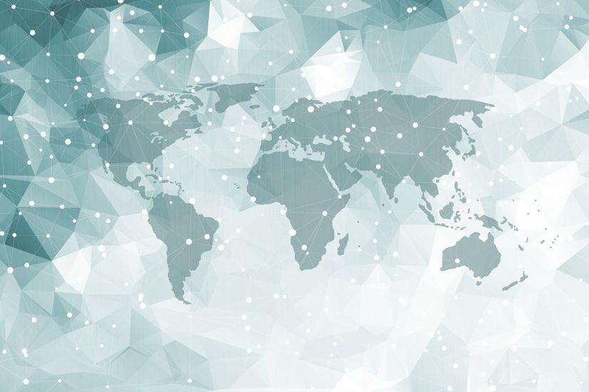 Abstract Map with Geometric Line Wallpaper Mural