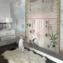 Panda Bear with Balloons  in front of Floral Garden Home Kids Wallpaper Mural